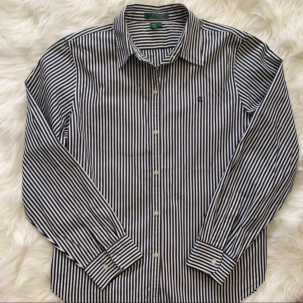 Lauren striped button down top